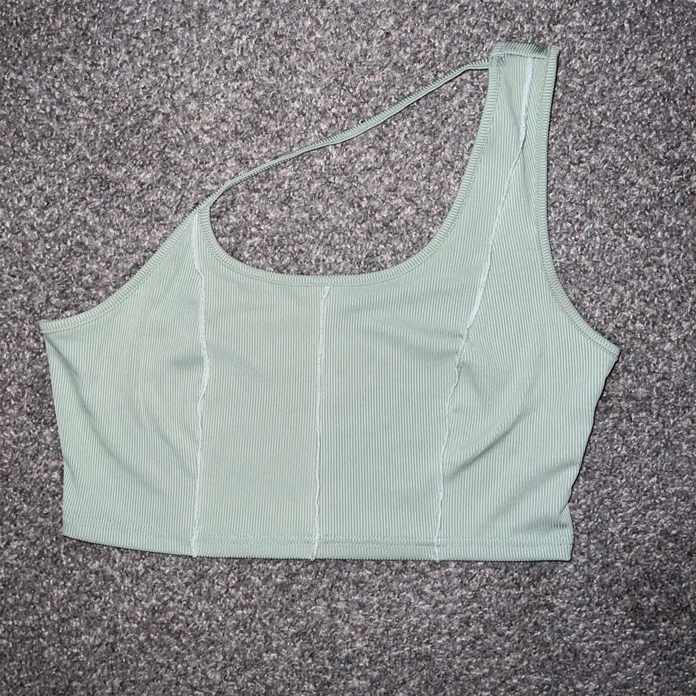Shein asymmetrical green tank